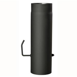 Roura kouřová s klapkou 150 mm/50 cm, silnostěnné 1,5 mm, černá MA654195