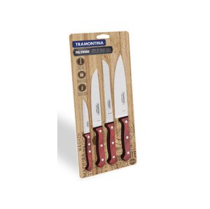 Set kuchyňských nožů Polywood 4ks, červená/blister OT21199/781