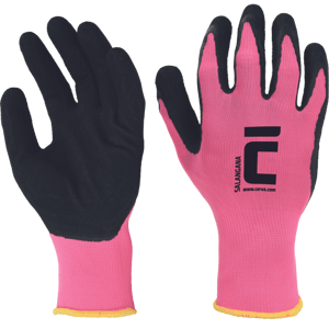 Povrstvené pracovní rukavice SALANGANA, růžové vel.6/XS VC010826425-6/XS