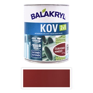 BALAKRYL Kov 2v1 - vodou ředitelná antikorozní barva na kov 0,75 l Červenohnědá 0840