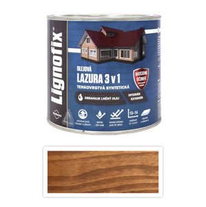Lignofix LAZURA 3v1 - olejová lazura s biocidem 2.2 l Ořech