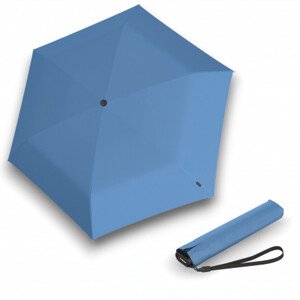 Lehký dámský skládací plochý deštník - Knirps US.050 BLUE WITH BLACK
