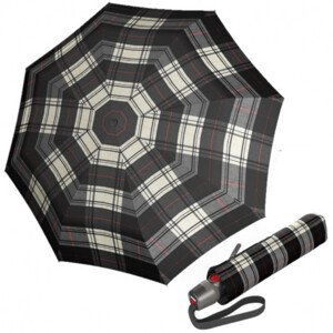 Elegantní dámský plně automatický deštník - Knirps T.200 CHECK BLACK & WHITE