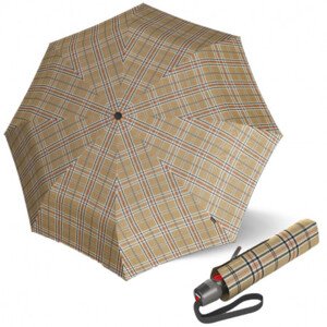 Elegantní dámský plně automatický deštník - Knirps T.200 CHECK BEIGE