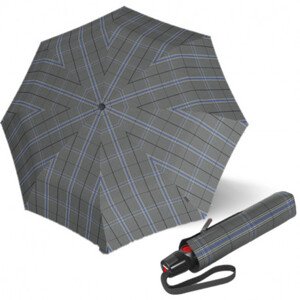 Elegantní dámský plně automatický deštník - Knirps T.200 CHECK GREY