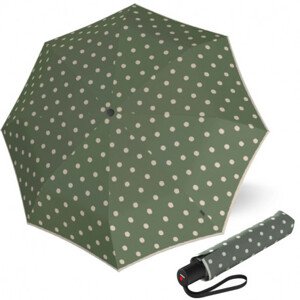 Elegantní dámský plnoautomatický deštník - Knirps A.200 MEDIUM Dot Art Aloe