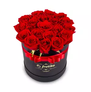 Rudé růže černá kulatá krabice 50 - 51 Ks